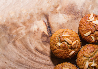 Homemade banana bread and copy space.