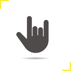 Obraz premium Heavy metal gesture glyph icon