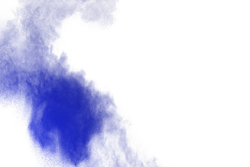 abstract color powder splatted on white background,Freeze motion of color powder explosion