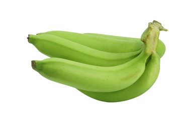 Bunch of green banana isolated on white background