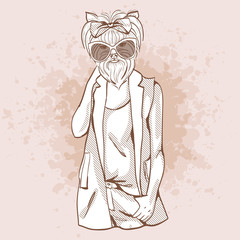 Vector sketch of elegant dog