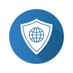 Network security flat design long shadow glyph icon