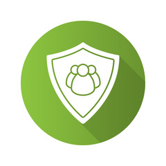 Users protection flat design long shadow icon