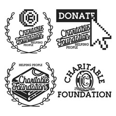 Vintage charitable foundation emblems