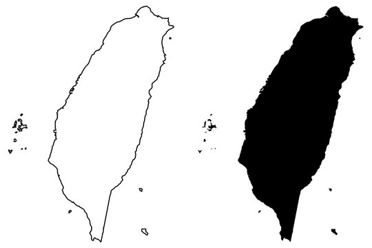 Taiwan map vector illustration, scribble sketch  Taiwan