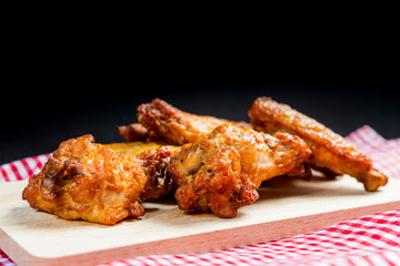 fried chicken wings on table