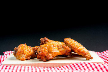 fried chicken wings on table