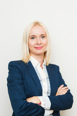 Young blond woman business portrait