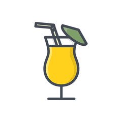 Cocktail drink beverage colored icon