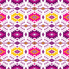 Aztec style seamless pattern with tribal ornament. Ornamental ethnic background collection. Can be used for fabric prints, surface textures, cloth design, wrapping. EPS 10 vector illustration.
