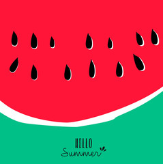 Hello summer watermelon design for vacation season
