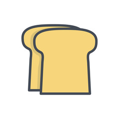 bread toast breakfast food colored icon