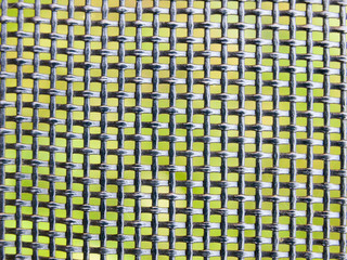 chair metal grid close up