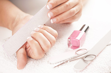 Woman with well manicured nails