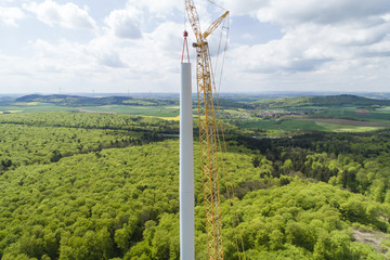 Aufbau eines Windrades, Windkraftanlage