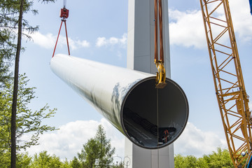 Aufbau eines Windrades, Windkraftanlage