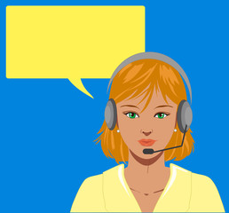 Blond telephone operator vector