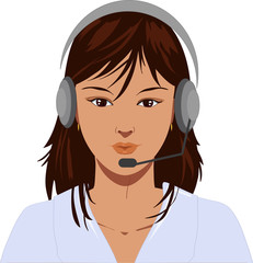 Vector illustration of telephone operator.