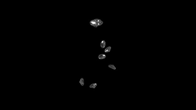 4k Falling gems diamonds jewelry crystal precious stones,rich minerals wealth money.