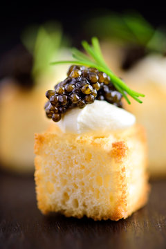 Appetizers with Black Caviar