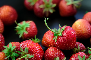 fresh ripe garden strawberries