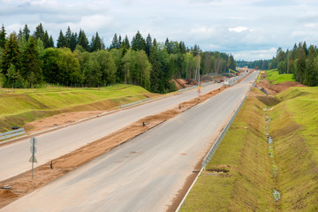 Boroovichi,  Russia, construction of a new highway passing through the forest