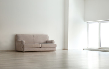 Modern couch in living room