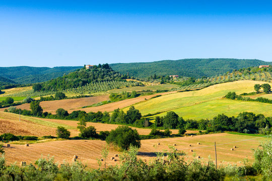 Typical tuscan country panorama near Massa Marittima (GR), Italy