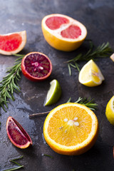 various types of citrus fruit