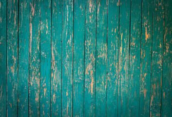 Fototapeta na wymiar Old wooden wall green painted backgrounds