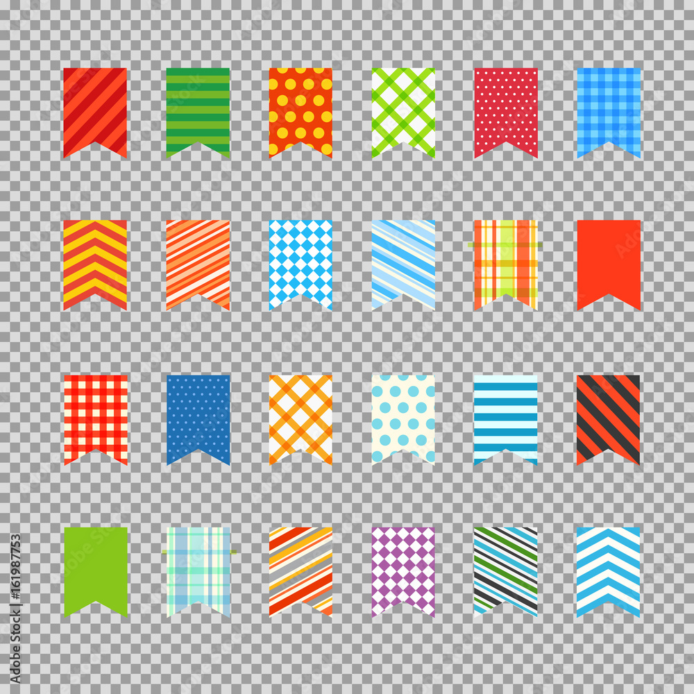 Poster Different color flags collection isolated on transparent