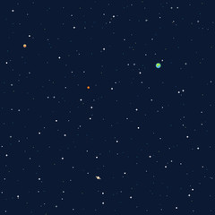 Planets in space. Solar system background