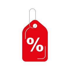 tag with percent symbol vector illustration design