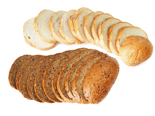 Slice white and rye bread.
