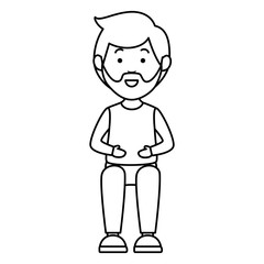 young man avatar character vector illustration design