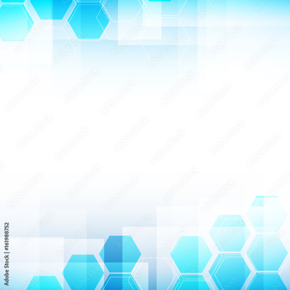Canvas Prints abstract background light blue and hexagon shapes,vector