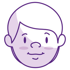 young man head avatar character vector illustration design