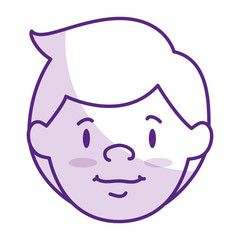 young man head avatar character vector illustration design