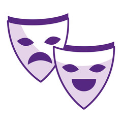 theater masks isolated icon vector illustration design