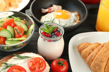 Nutrient breakfast on table