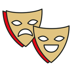 theater masks isolated icon vector illustration design