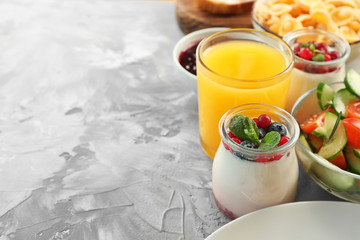 Nutrient breakfast on light table