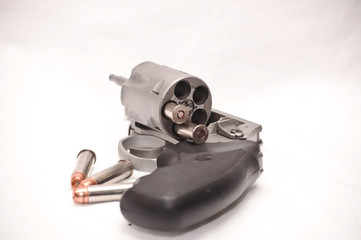 Semi loaded stainless revolver