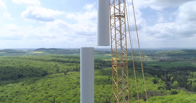 Bau eines Windrads, Windkraftanlage