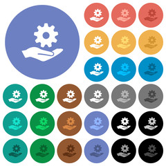 Maintenance service round flat multi colored icons