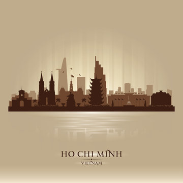 Ho Chi Minh city Vietnam skyline vector silhouette