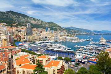 Naklejka na ściany i meble amazing view on Monte Carlo harbor in Monaco