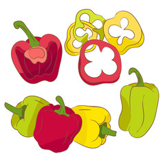Illustration with pepper on white background