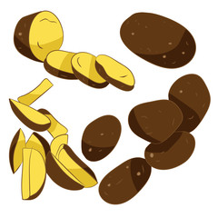 Illustration with potatoes on light background