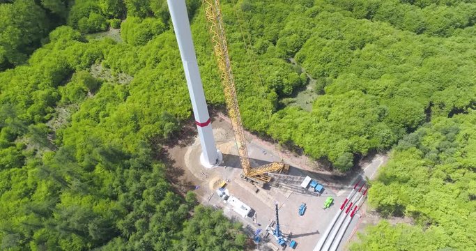 Bau eines Windrads, Windkraftanlage